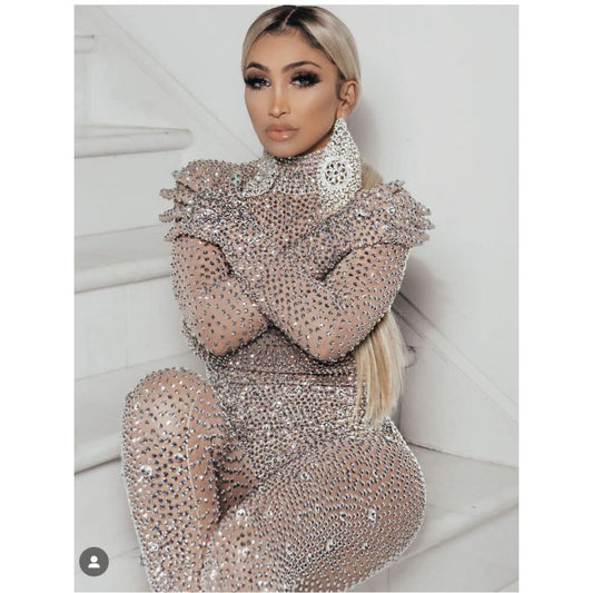 Jumpsuit de Diamantes con Elástico para Baile y Espectáculos - Image 2