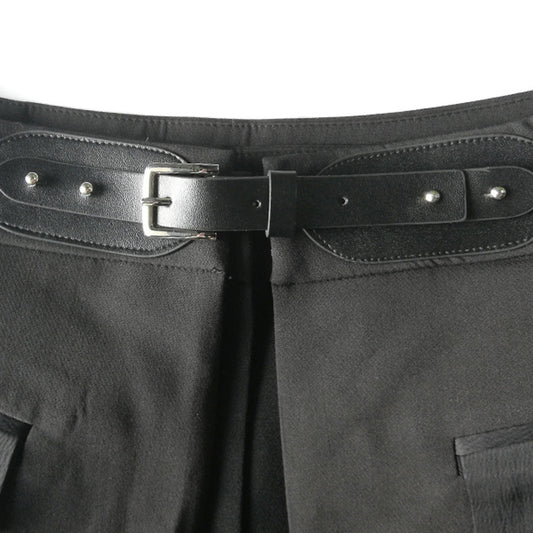 Pantalones rectos con cintura drapeada y faja integrada - Image 2