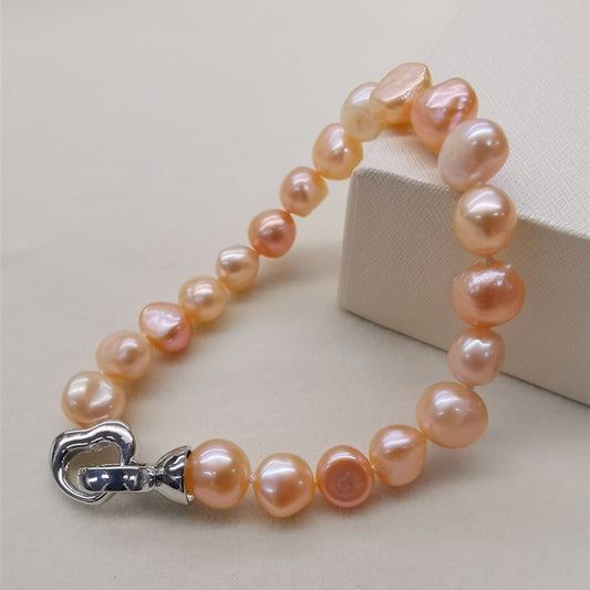 Pulsera de Perlas de Agua Dulce Blancas y Negras - Image 2