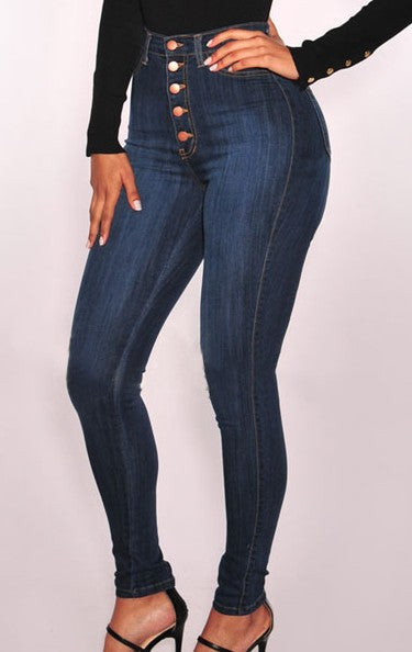 Pantalones Vaqueros Cintura Alta Elásticos con Cinco Hebillas - Image 2
