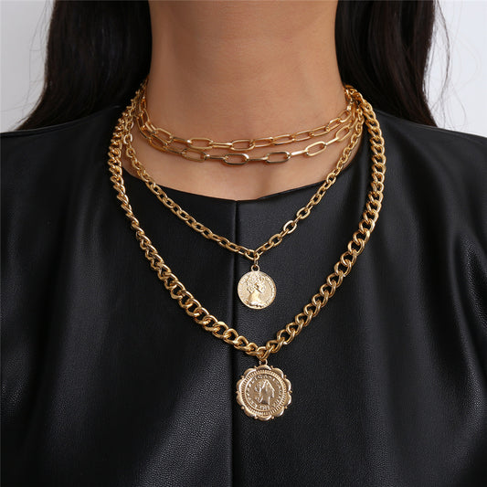 Collar Múltiple Hip Hop con Medallas Colgantes - Image 2