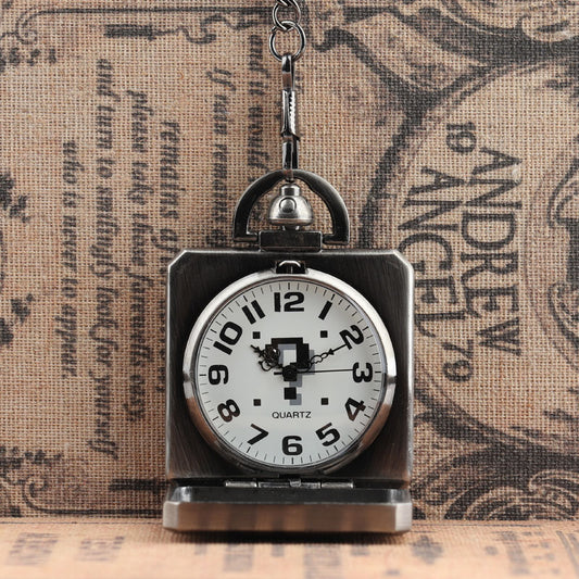Reloj de Bolsillo Vintage Cuadrado con Signo de Interrogación en Colores Retro - Image 2