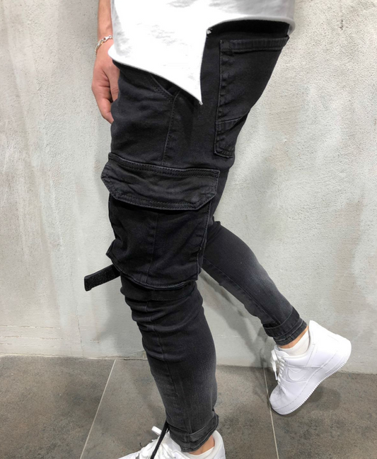 Pantalones Vaqueros Slim Fit con Bolsillos Grandes para Hombre - Image 2