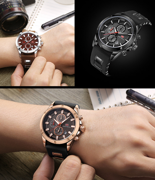 Reloj Deportivo de Negocios para Hombre con Cronógrafo de Tres Ojos - Image 2