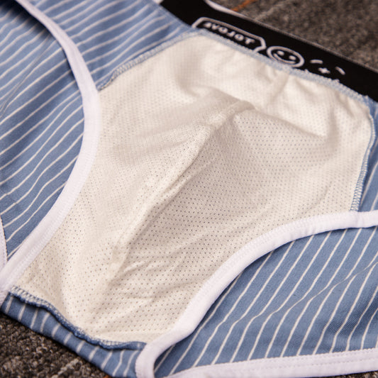 Calzoncillos Tipo Slip Rayas Algodón Hombre Cintura Baja Transpirables - Image 2