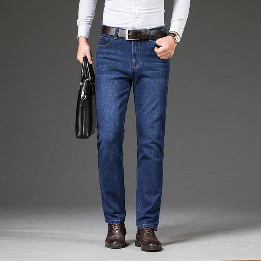 Pantalones Vaqueros Talla Grande para Hombre con Elasticidad y Corte Recto - Image 2