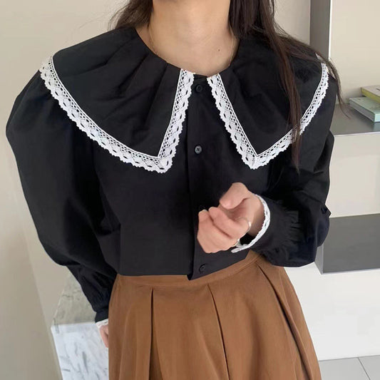 Blusa de Algodón con Cuello de Muñeca - Diseño Rejuvenecedor y Adorable - Image 2