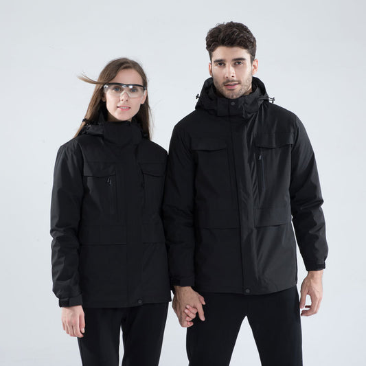 Chaqueta Montañera 3 en 1 Multibolsillos Talla Grande - Image 2