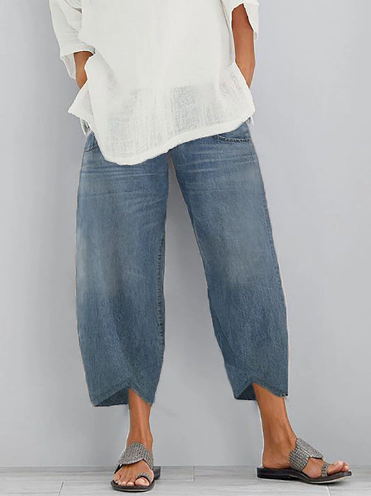 Pantalones Denim Harem Sueltos y Cómodos sin Cinturón para Hombre - Image 2