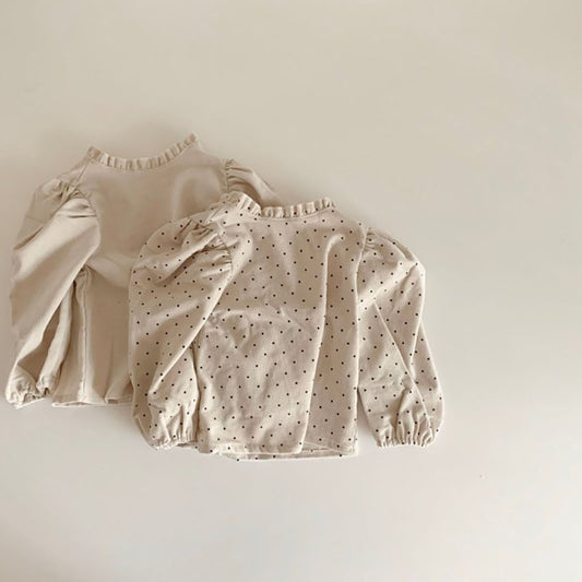 Camisa de Bebé Niña con Cuello de Encaje Plisado en Algodón - Image 2