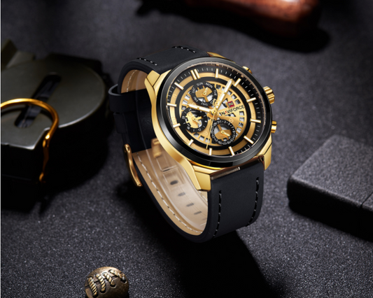 Reloj Deportivo NAVIFORCE para Hombre - Diseño Hueco Tres Agujas, Correa de Cuero y Resistencia al Agua - Image 2