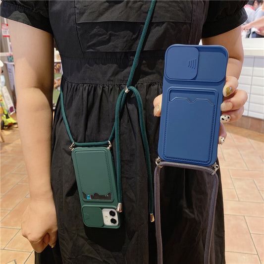 Funda de Celular con Ranura de Tarjeta, Protector de Lente y Cordón Diagonal - Image 2