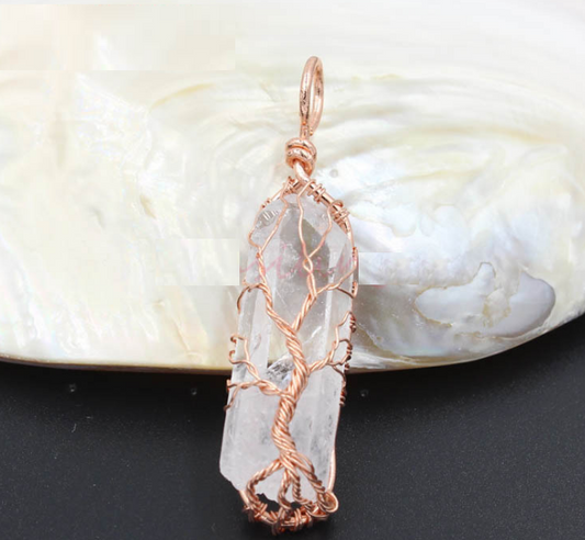 Collar Árbol de la Vida en Cristal Blanco - Image 2
