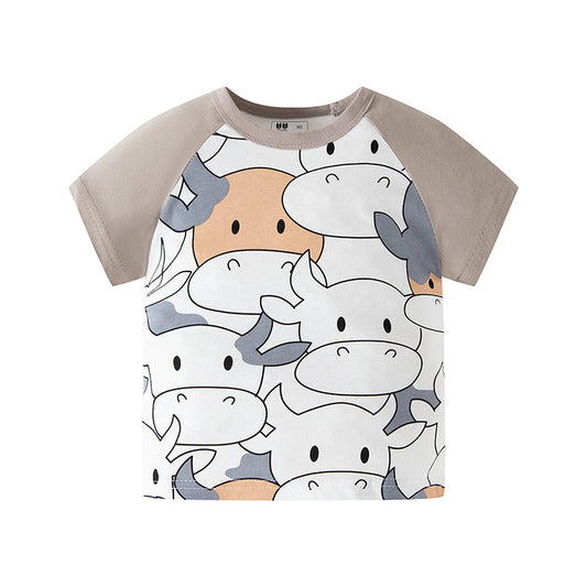 Pijama de Algodón Puro Estampado con Vaca para Bebé - Colección Verano - Image 2