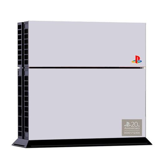 Light grey vinyl skin set for PS4 console and two controllers, featuring a sleek, solid color design. - Image 2