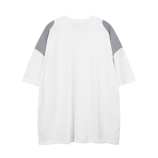 Camiseta Suelta de Manga Corta con Contraste de Colores para Hombre - Image 2