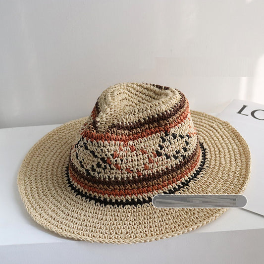 Sombrero Tejido a Mano con Ala Ancha para Viajes - Image 2