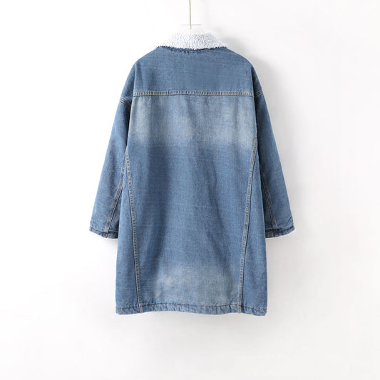 Chaqueta Vaquera Forrada en Lana para Invierno - Abrigo Bomber Cálido para Mujer - Image 2
