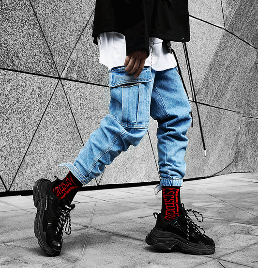 Pantalones Jeans Holgados Estilo Japonés con Bolsillos Grandes - Corte Recto Casual - Image 2