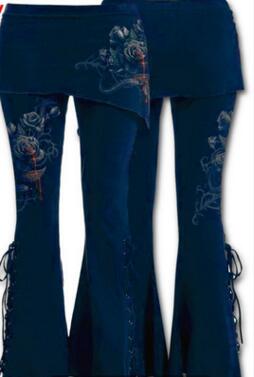 Pantalones Acampanados con Estampado Floral y Efecto Vendaje Elástico - Image 2