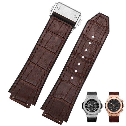 Correa de Reloj Cuero Genuino con Silicona para Hombre - Image 2
