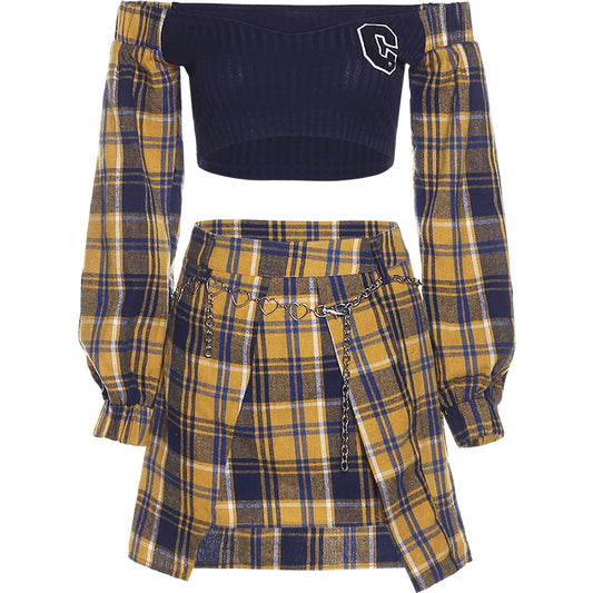 Conjunto Corto Estilo Retro Hot Girl - Traje de Moda - Image 2