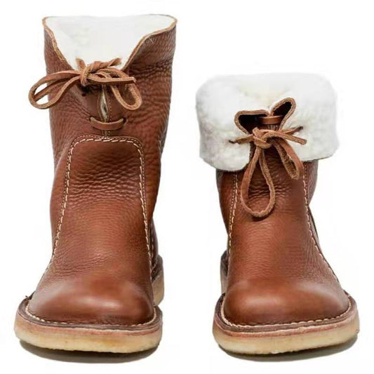 Botas de Invierno para Mujer con Forro de Felpa y Cordones - Image 2