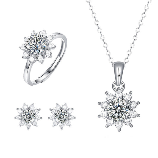 Conjunto de Collar Diosa Serie Primera Nieve con Soporte de Anillo en Plata 925 - Image 2