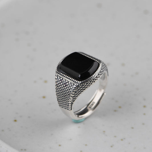 Anillo de Plata Tailandesa 925 Vintage Desgastado para Dedo Índice - Image 2