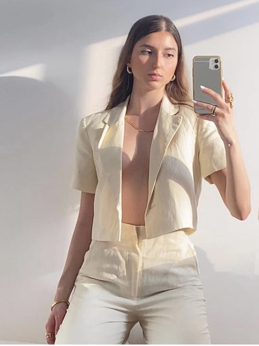 Traje Verano Francés Pantalón Corto Manga Corta - Image 2