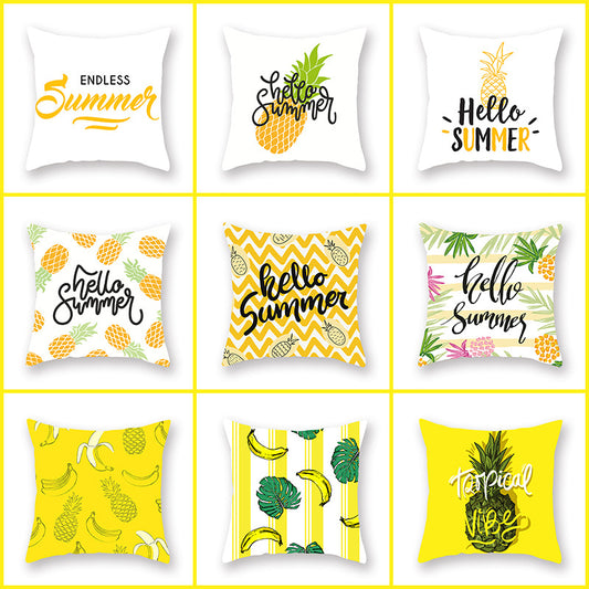 Funda de Almohada Piña Amarilla Brillante - Cojín Lumbar de Apoyo para Espalda - Image 2