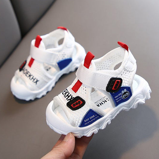 Sandalias Transpirables para Bebé - Blanco, Azul y Gris con Suela Antideslizante - Image 2