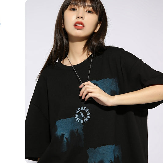 Playera Estampada Suelta para Parejas - Estilo Urbano - Image 2