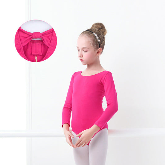 Traje de Danza Infantil Manga Larga Color Sólido - Image 2