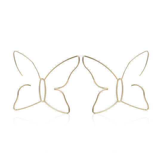 Aretes Mariposa Elegantes de Cobre - Diseño Moderno Transfronterizo - Image 2