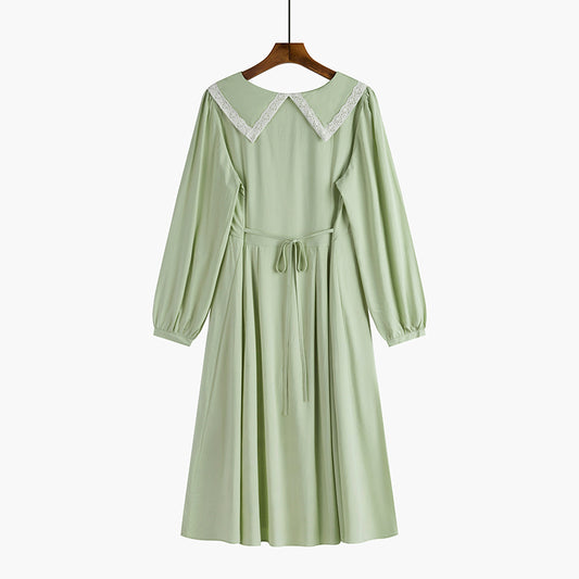 Vestido Largo Elegante de Cintura Alta con Cuello de Princesa - Image 2