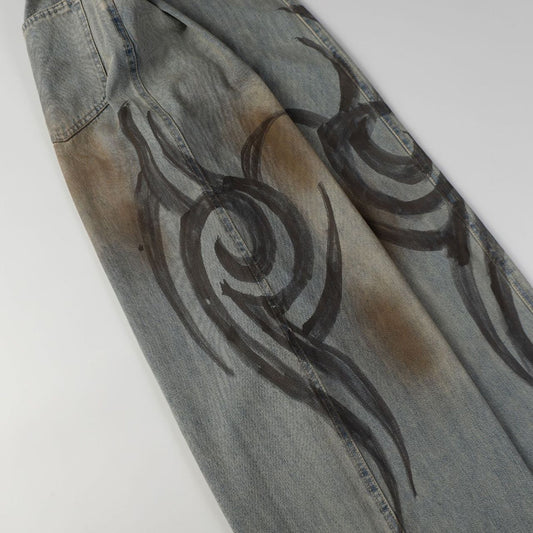 Jeans de Diseño Industrial Americano con Lavado Pesado - Image 2