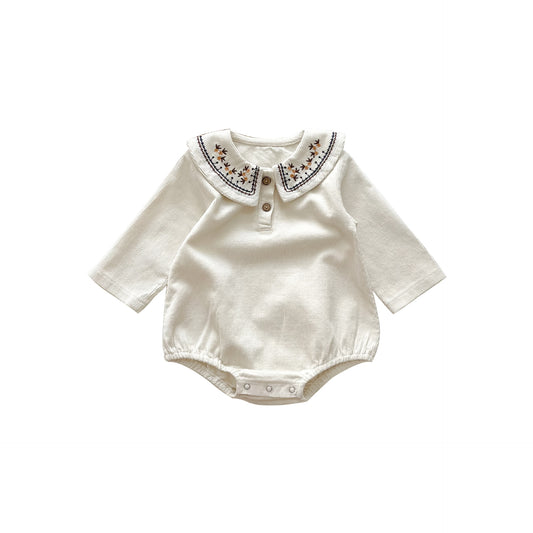 Romper de Pana con Cuello Bordado y Mangas Largas - Image 2