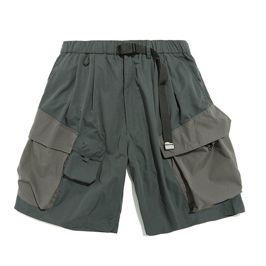 Shorts Cargo Hombre Verano con Bolsillos Múltiples y Paneles de Contraste - Image 2