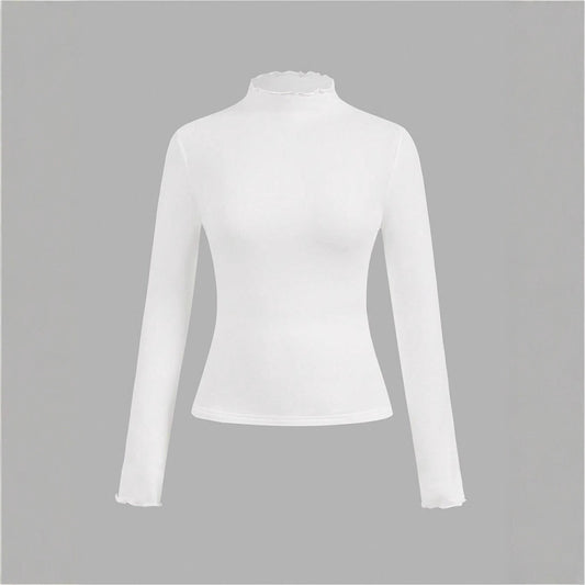 Blusa Ajustada de Punto con Volantes - Image 2