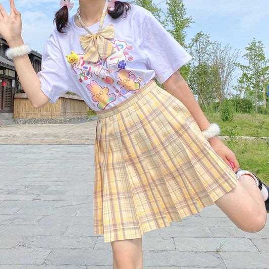 Blusa Holgada Estilo Colegiala Japonesa con Estampado Conejito Dulce para Verano - Image 2