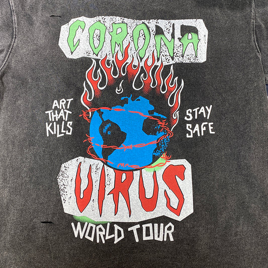 Camiseta Básica Cuello Redondo con Detalles Rotos y Efecto Desgastado - Image 2
