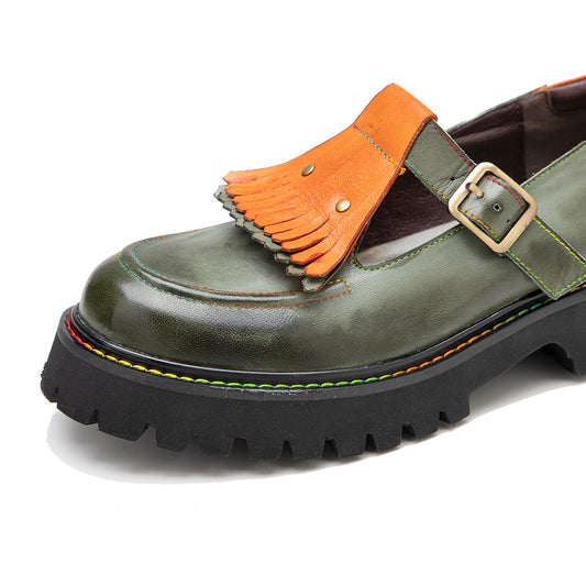 Mocasines Plataforma Retro con Borlas Pintados a Mano - Image 2
