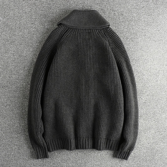Suéter de Lana Vintage Combinada para Hombre - Image 2