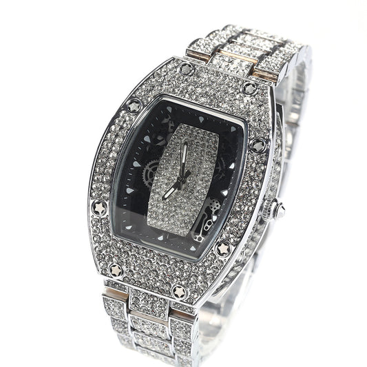 Reloj de Cuarzo Hip Hop Diseño Minimalista con Diamantes a Juego - Image 2