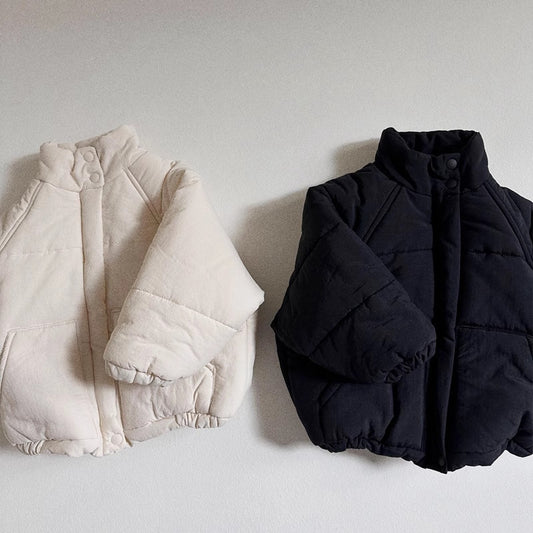Cardigan Corto Acolchado Estilo Coreano para Niños y Niñas - Cuello Alto Moda Otoño Invierno - Image 2