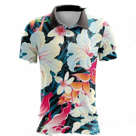 Polo de Golf Estampado Manga Corta para Hombre - Comodidad de Verano - Image 2