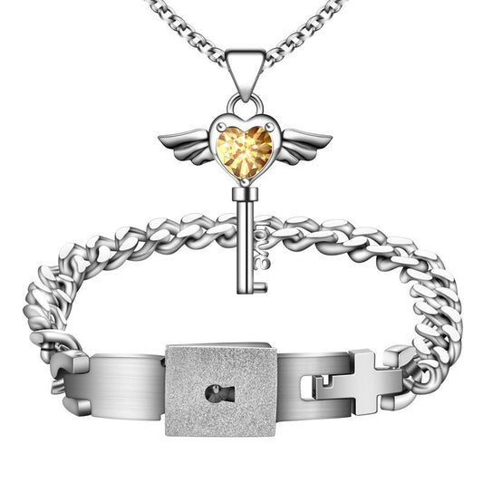 Conjunto de Pulsera y Collar con Diseño Concéntrico - Image 2