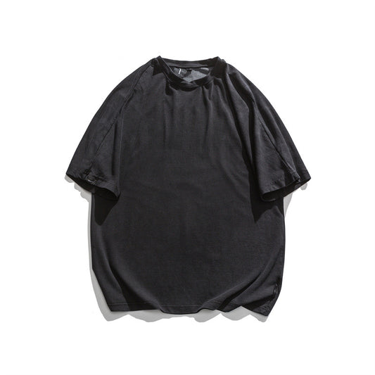 Camiseta Retro Japonesa Manga Corta Hombre Cuello Redondo Suelta - Image 2