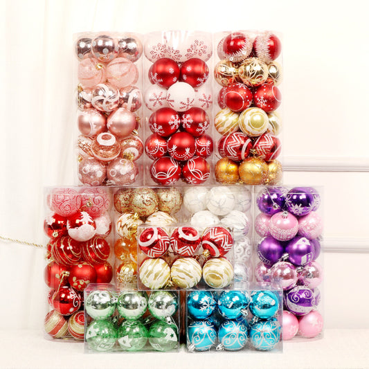 Set de 24 Bolas Navideñas Transparentes 6cm - Diseños Pintados a Mano - Image 2